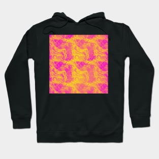 Yellow and Hot Pink Abstract Swirls Hoodie